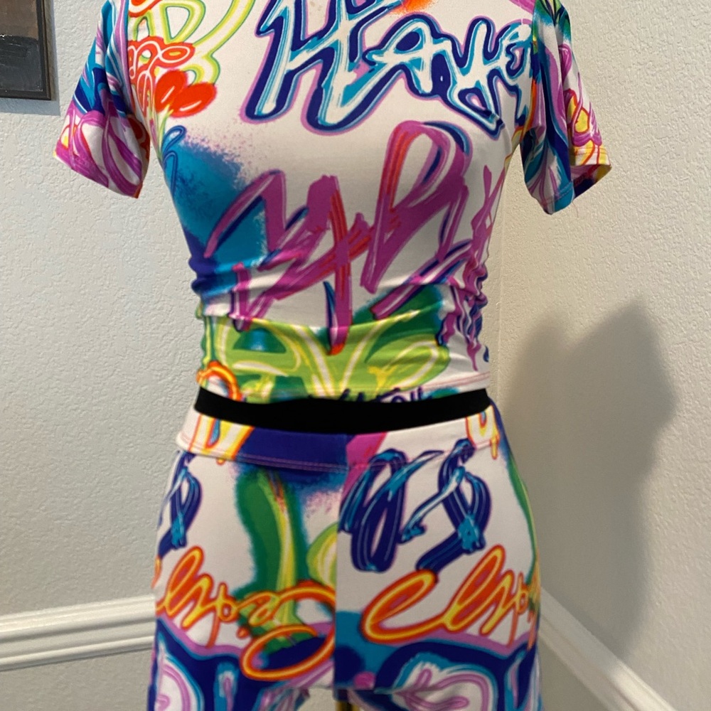 Twiley Graphic Two-Piece Shorts Set